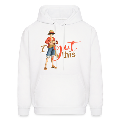 One Piece Anime Designed with Motivational and Inspirational "I Got This" Hoodie - white