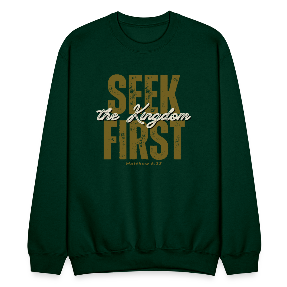 Seek First the Kingdom of God Inspiring Bible Scripture - forest green