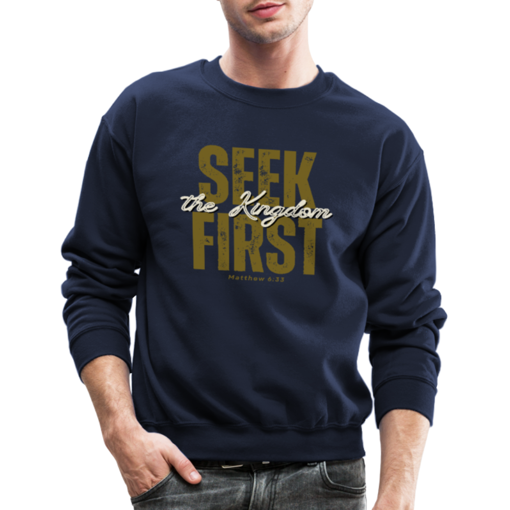Seek First the Kingdom of God Inspiring Bible Scripture - navy