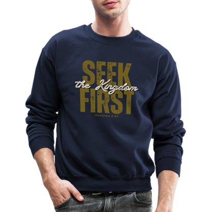 Seek First the Kingdom of God Inspiring Bible Scripture - navy