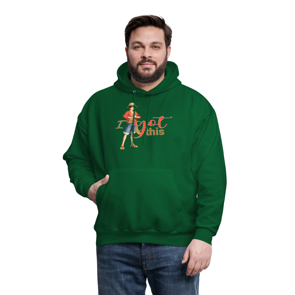 One Piece Anime Designed with Motivational and Inspirational "I Got This" Hoodie - forest green