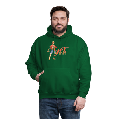 One Piece Anime Designed with Motivational and Inspirational "I Got This" Hoodie - forest green