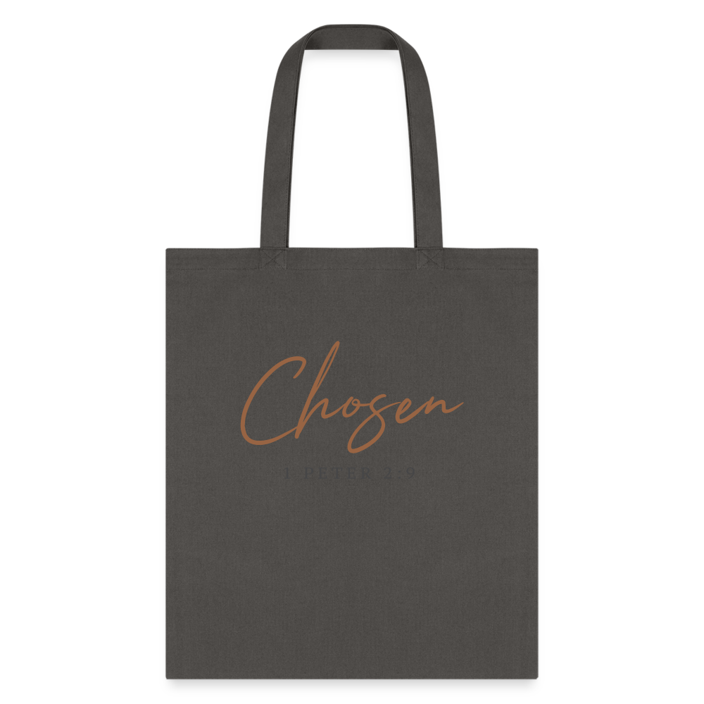 Chosen Cotton Canvas Tote Bag - Natural Beige - charcoal