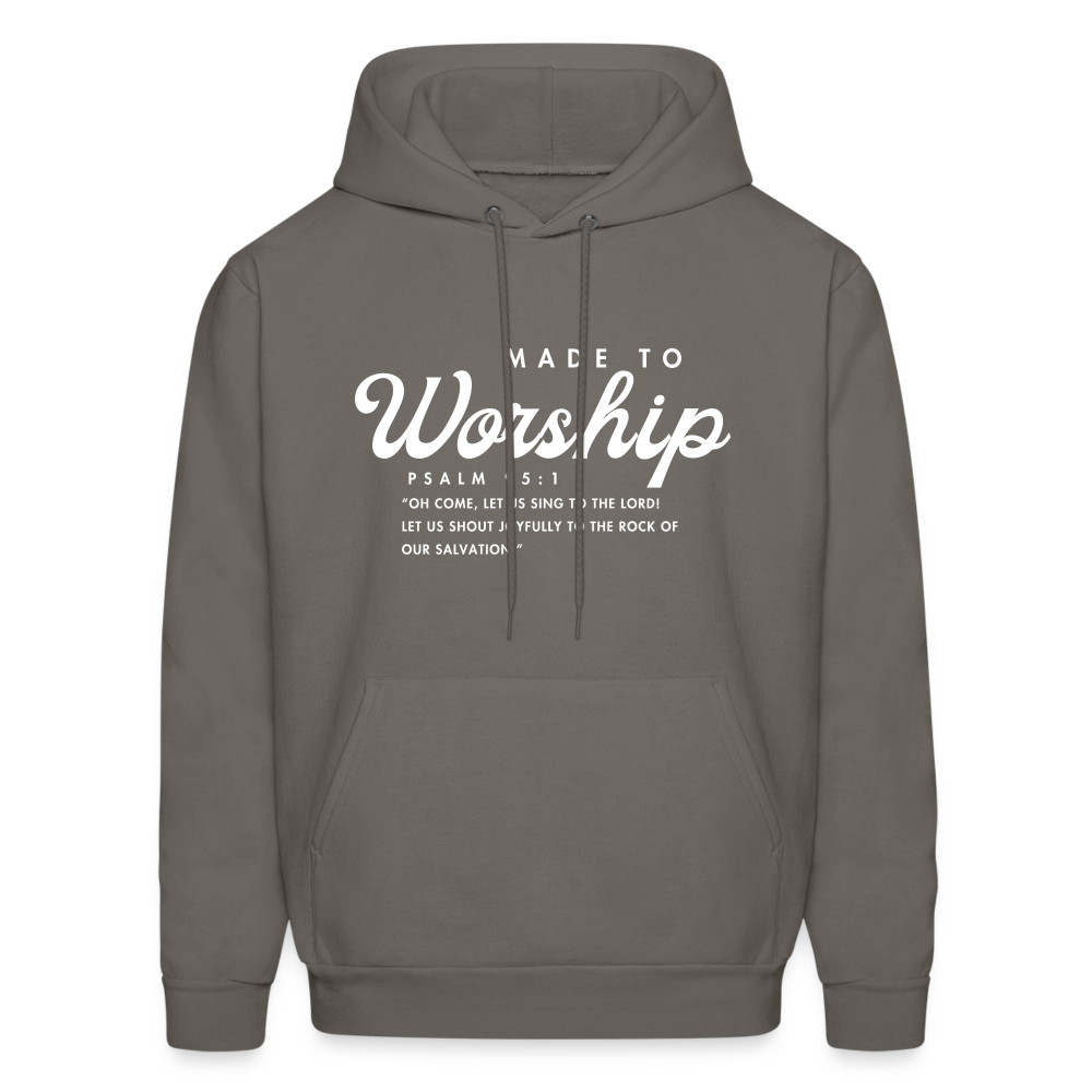 Made to Worship Bible Scripture Psalm 98:1 Men's & Women's Hoodie - asphalt gray