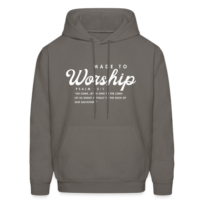 Made to Worship Bible Scripture Psalm 98:1 Men's & Women's Hoodie - asphalt gray