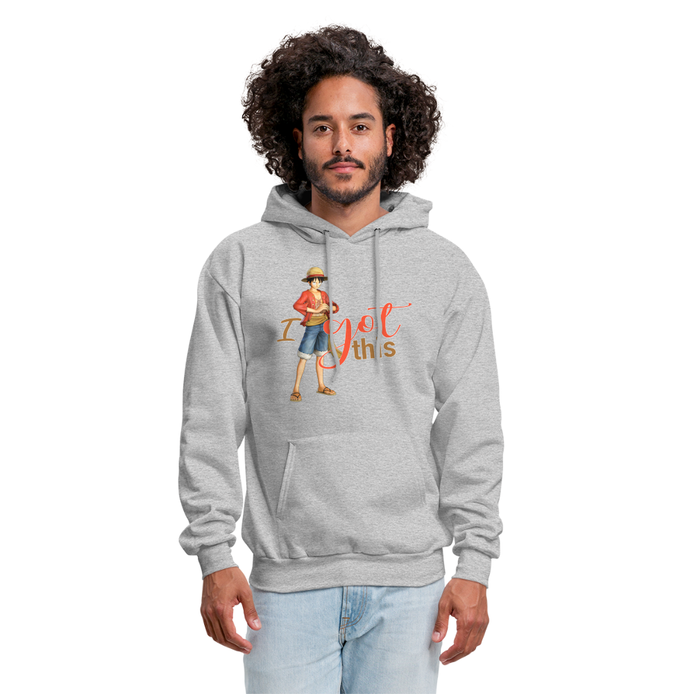 One Piece Anime Designed with Motivational and Inspirational "I Got This" Hoodie - heather gray