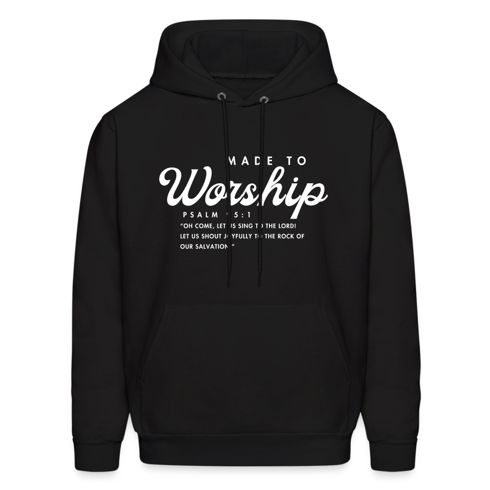 Made to Worship Bible Scripture Psalm 98:1 Men's & Women's Hoodie - black