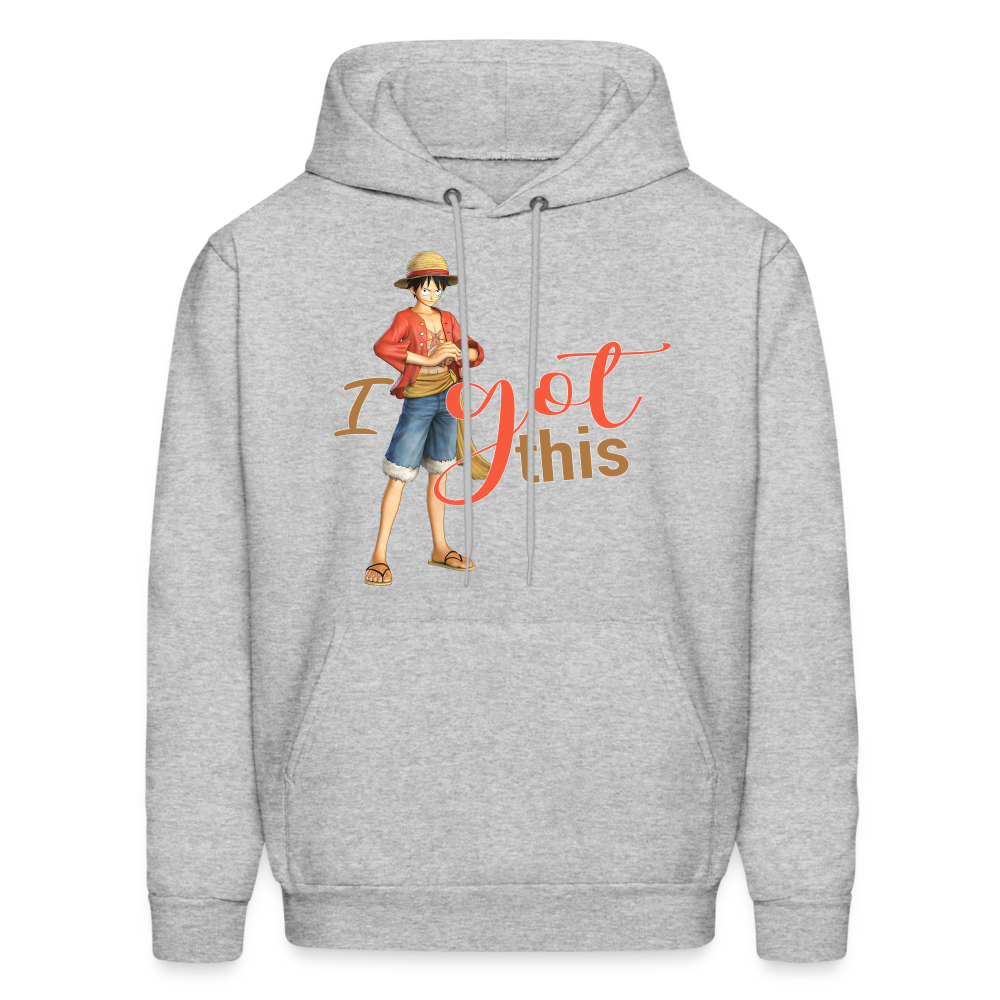 One Piece Anime Designed with Motivational and Inspirational "I Got This" Hoodie - heather gray