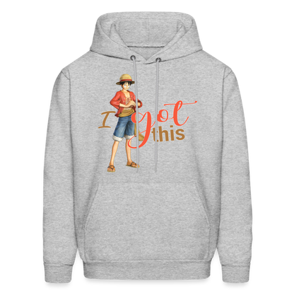 One Piece Anime Designed with Motivational and Inspirational "I Got This" Hoodie - heather gray