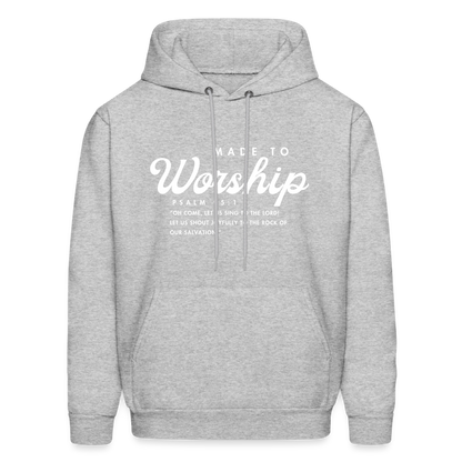 Made to Worship Bible Scripture Psalm 98:1 Men's & Women's Hoodie - heather gray