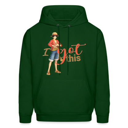 One Piece Anime Designed with Motivational and Inspirational "I Got This" Hoodie - forest green