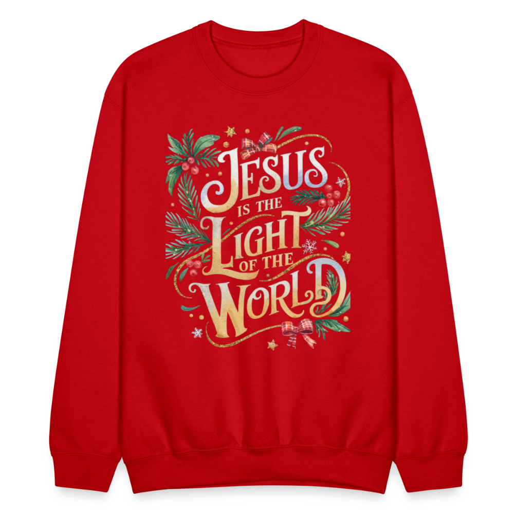 Jesus is the Light of the World Crewneck Christmas Sweatshirt for Women - red