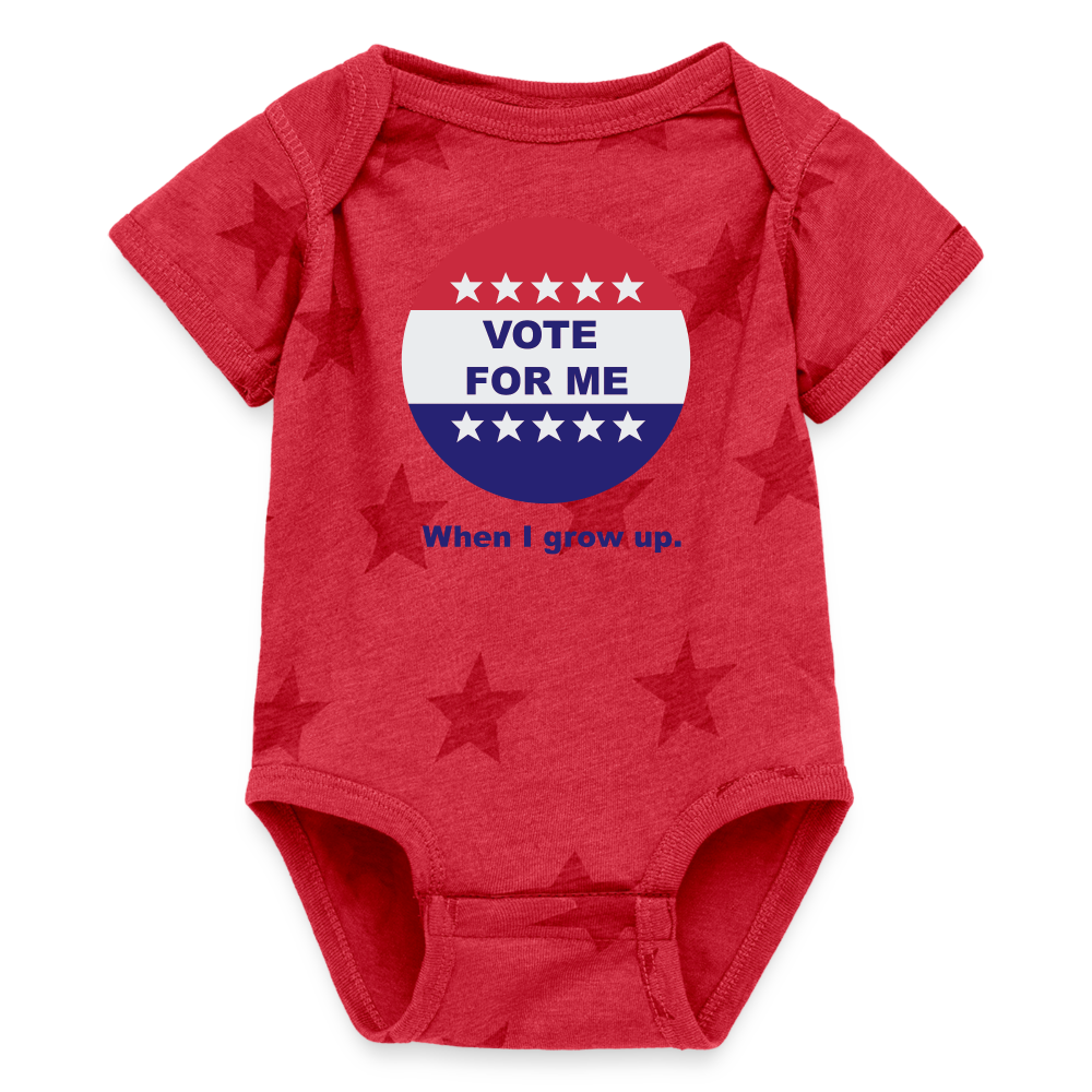 Adorable Baby 5 Star Vote For Me When I Grow Up One-Piece - red star