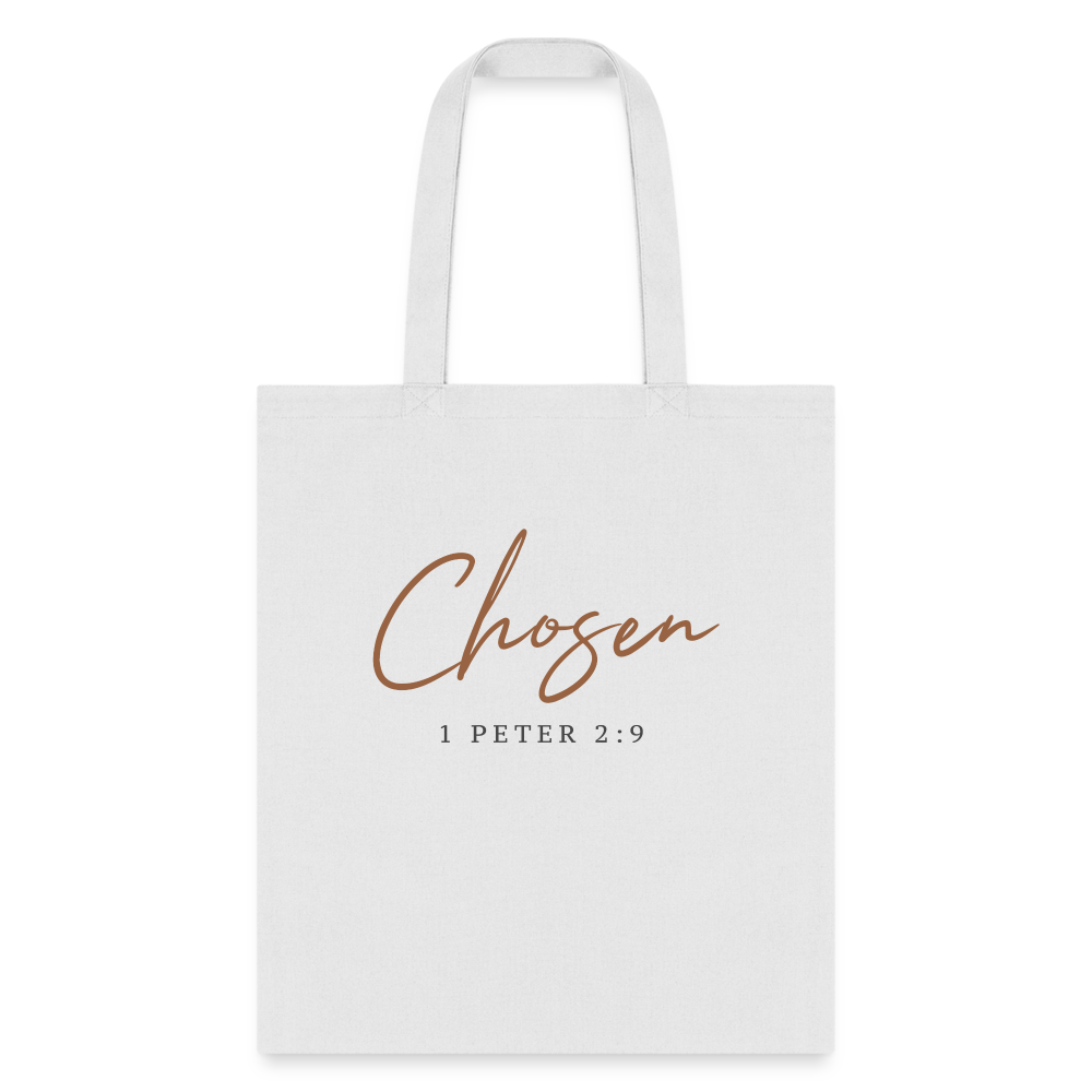 Chosen Cotton Canvas Tote Bag - Natural Beige - white