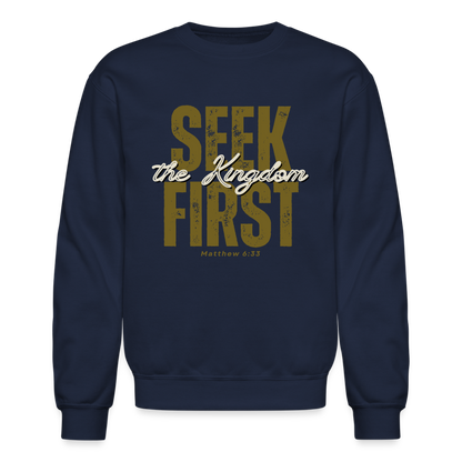 Seek First the Kingdom of God Inspiring Bible Scripture - navy