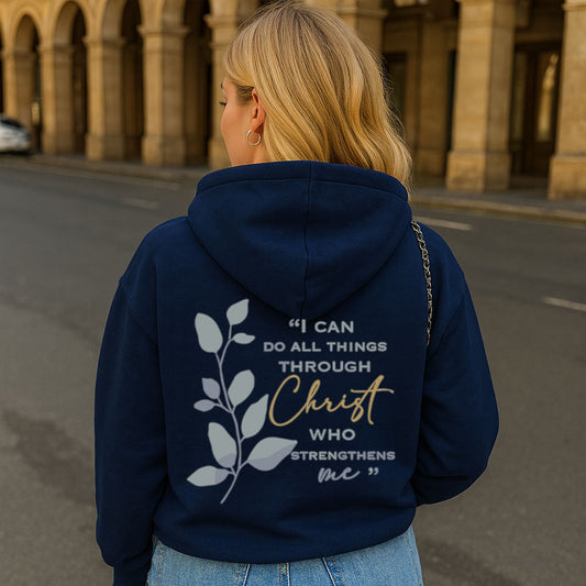 I can do all things through Christ Bible Verse - Pullover Hoodies - Navy Blue