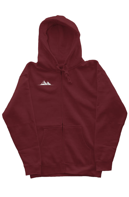 Faith Can Move Mountain Zip Hoodie - Red Burgundy 