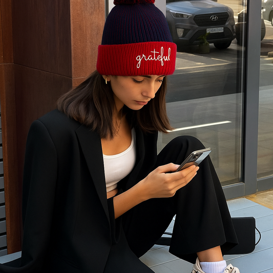 Grateful Pom-Pom Beanie