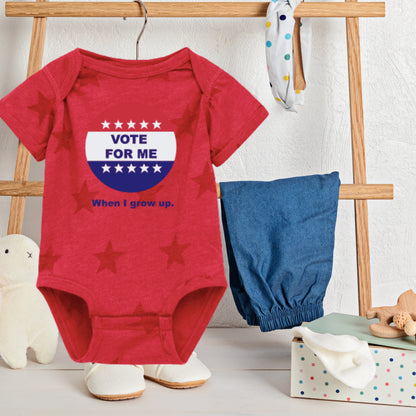 Adorable Baby 5 Star Vote For Me When I Grow Up One-Piece