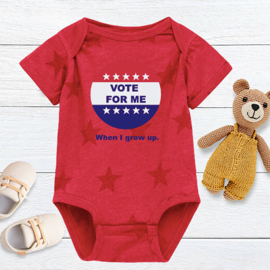 Adorable Baby 5 Star Vote For Me When I Grow Up One-Piece