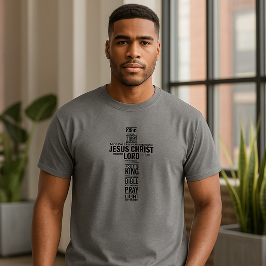 The Cross of Jesus Christ on Men’s Heavyweight T-shirt