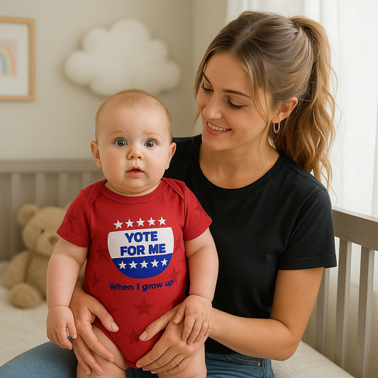 Adorable Baby 5 Star Vote For Me When I Grow Up One-Piece