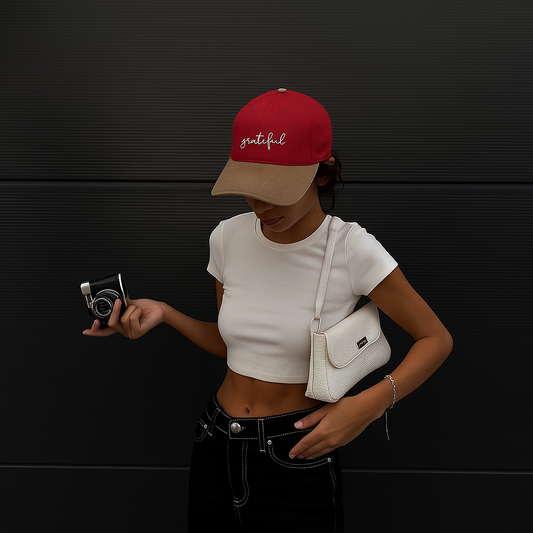 Grateful Two Tone Color Suede Bill Cap