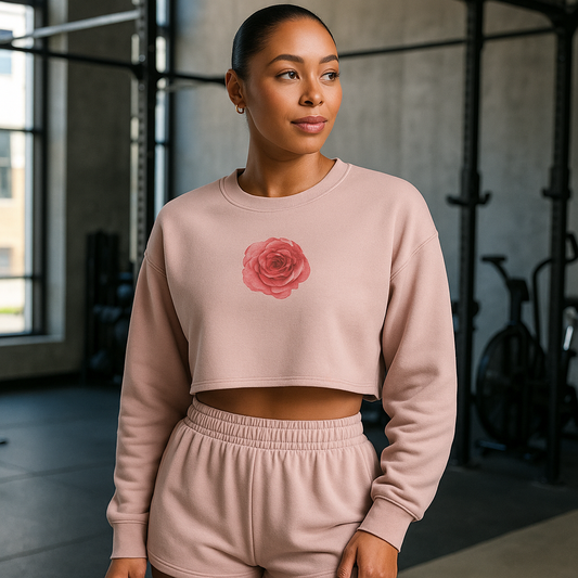 Flower Lightweight Cropped Crew