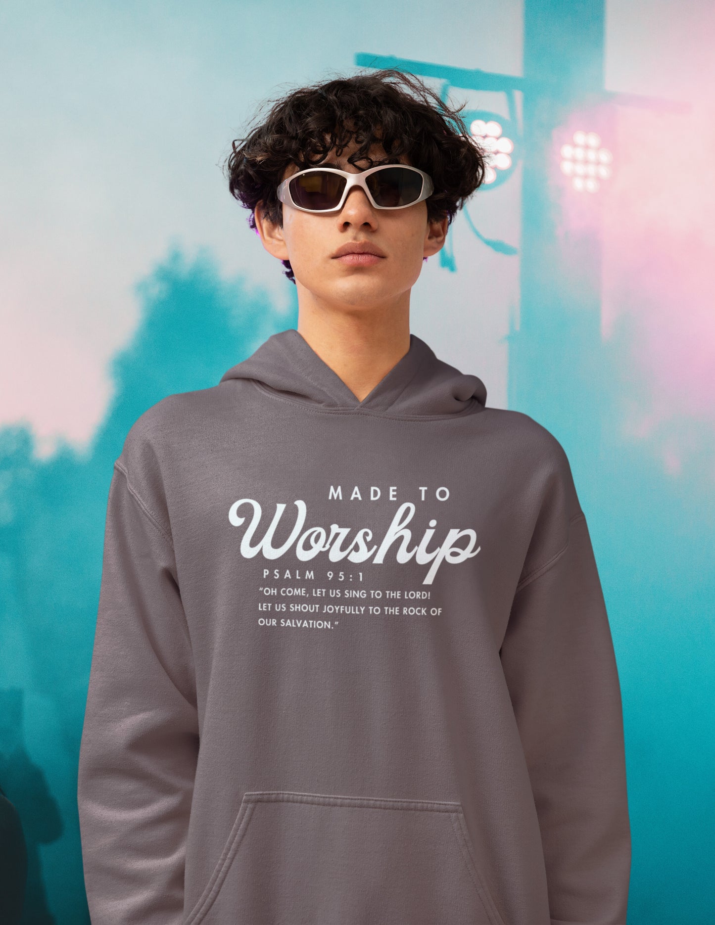 Made to Worship Bible Scripture Psalm 98:1 Men's & Women's Hoodie