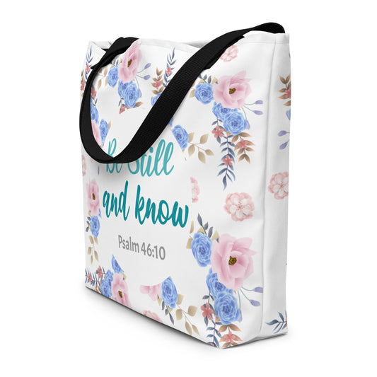 Be Still and Know Tote Bag, Cottagecore