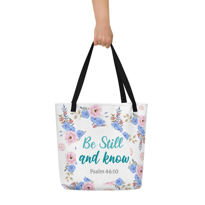 Be Still and Know Tote Bag, Cottagecore