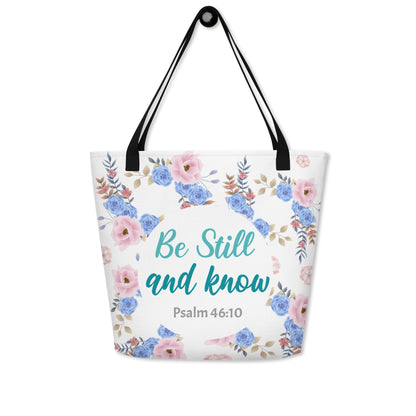 Be Still and Know Tote Bag, Cottagecore