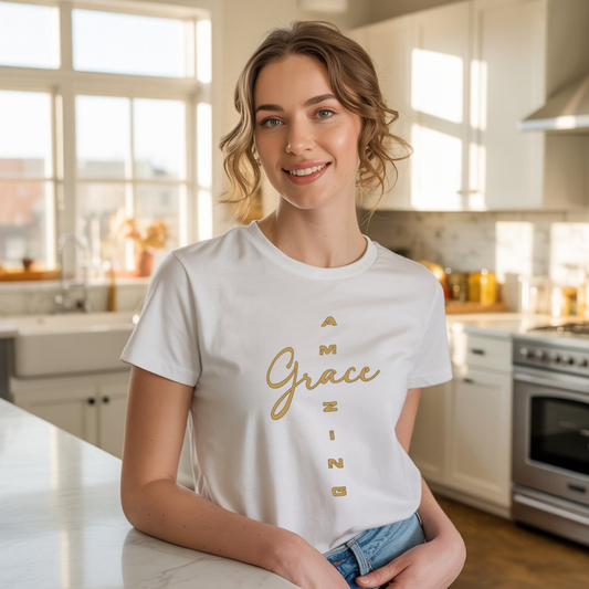 Amazing Grace Classic Crewneck T-shirt for Teenage Girls and Women