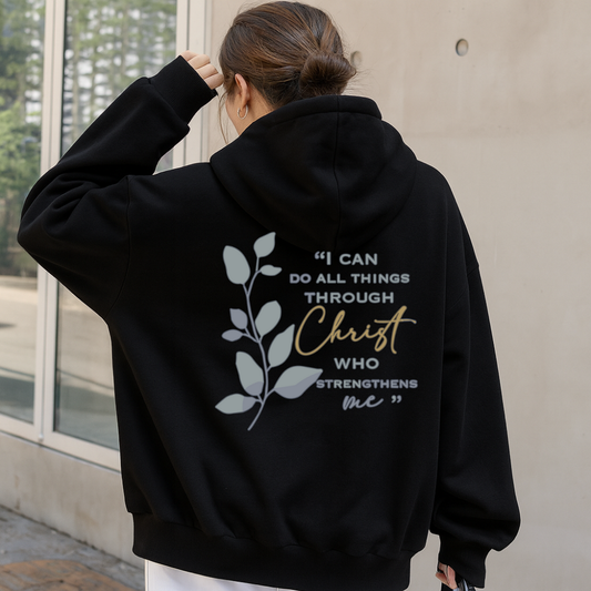 I can do all things through Christ Bible Verse - Pullover Hoodies - Black