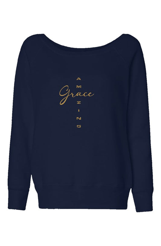 Amazing Grace Womens Wide Neck Sweatshirt