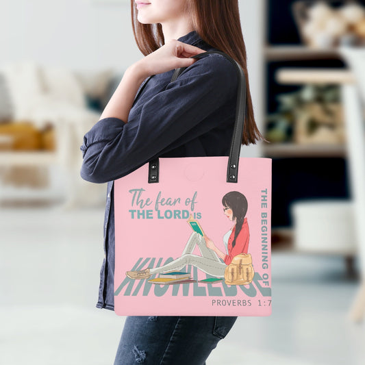 The Fear of the Lord - Women Leather Tote Bags