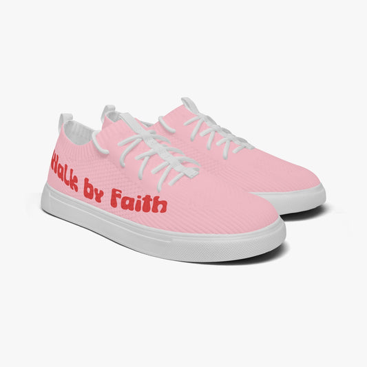 Walk by Faith. Pink Red Low Top Sneakers