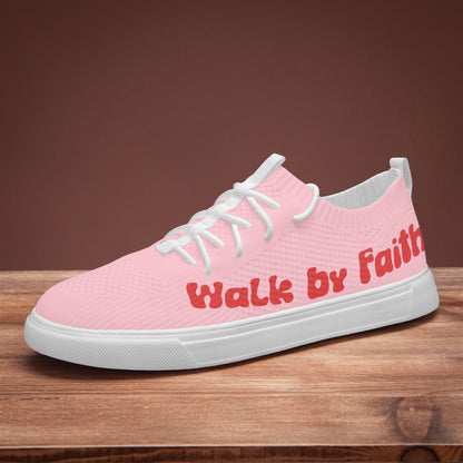 Walk by Faith. Pink Red Low Top Sneakers