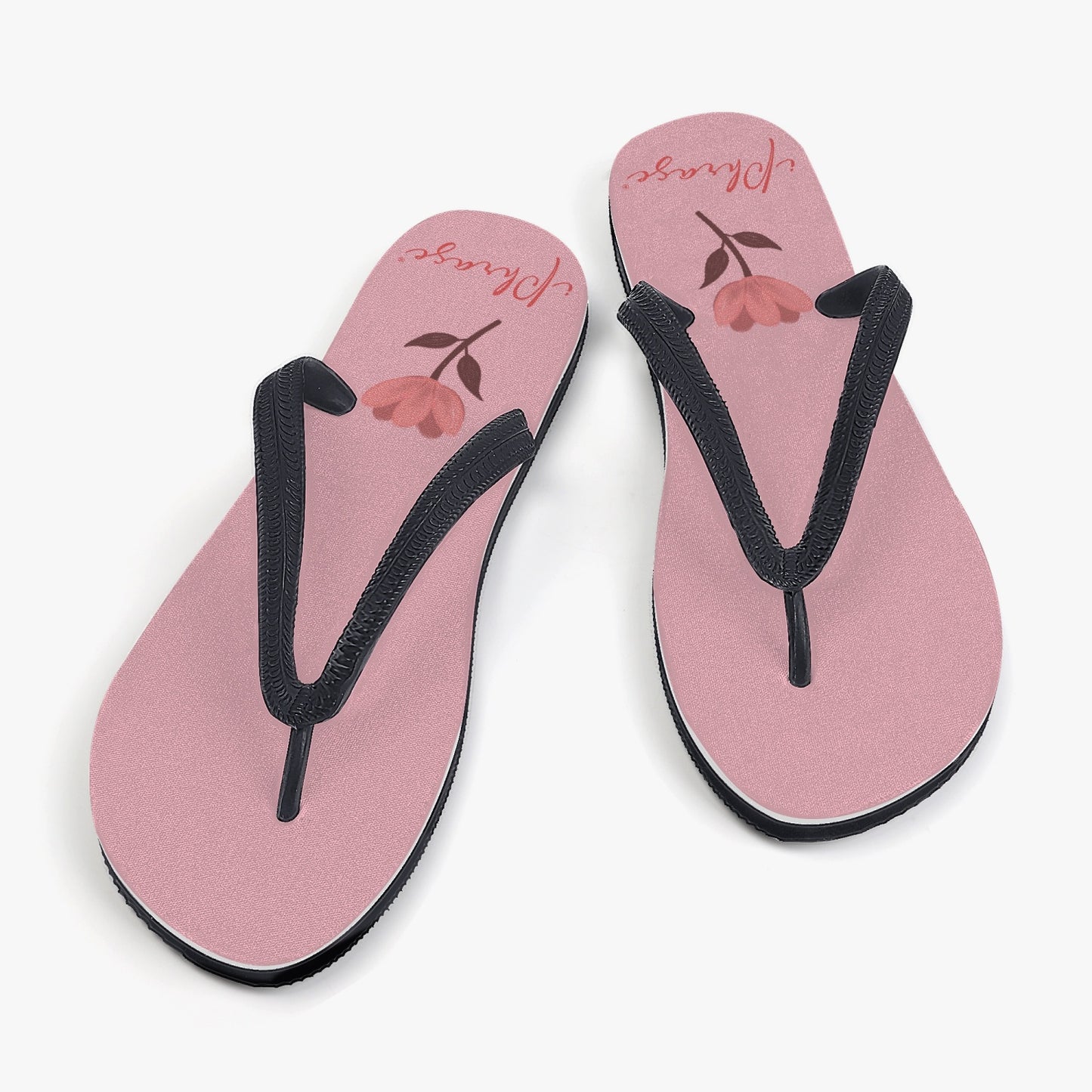 Flip Flop Slide Sandals - Little Flower Soft Pink