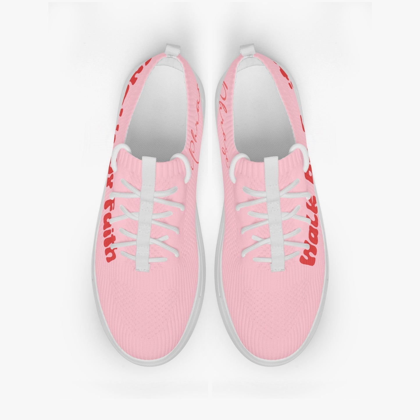 Walk by Faith. Pink Red Low Top Sneakers