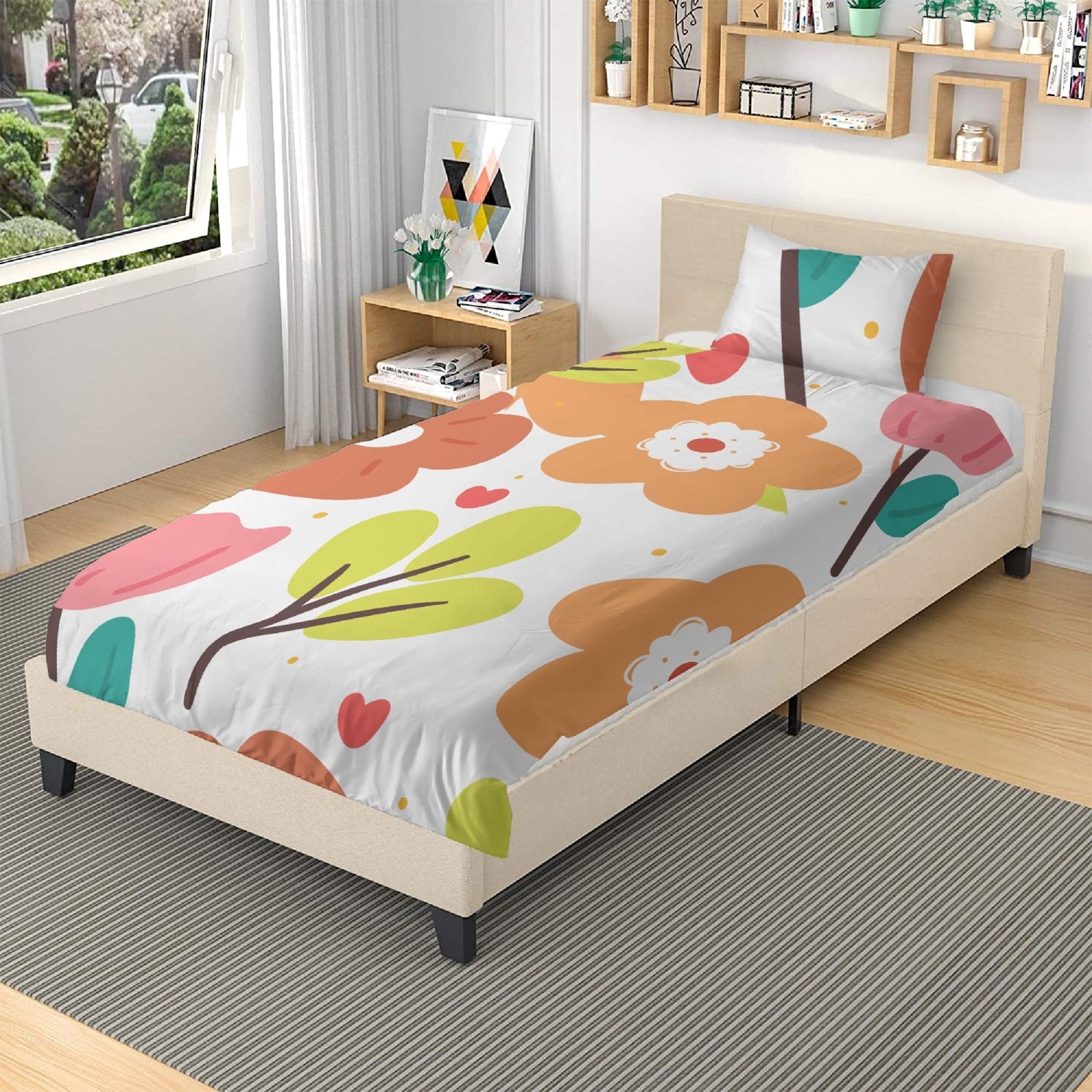 Flower Youth Girls Polyester Bedding Set