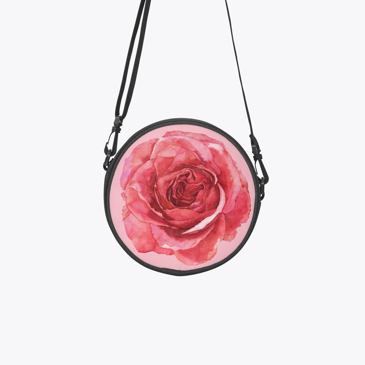 Red Rose Round Satchel Bag