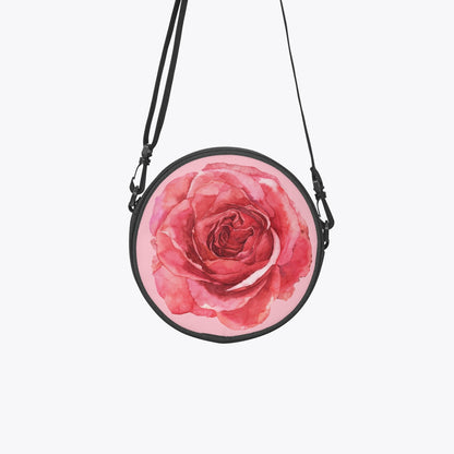 Red Rose Round Satchel Bag