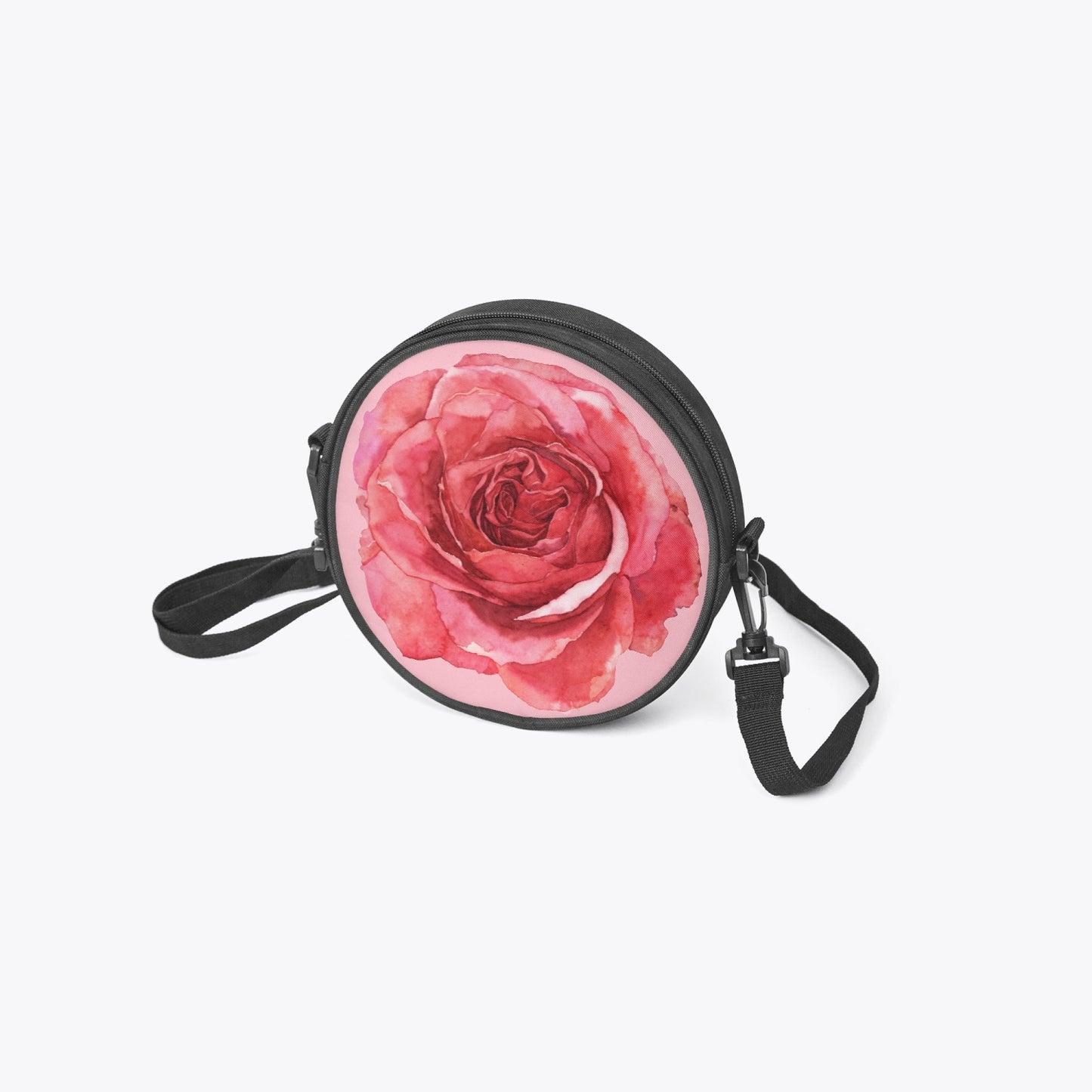 Red Rose Round Satchel Bag