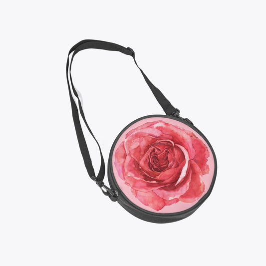 Red Rose Round Satchel Bag