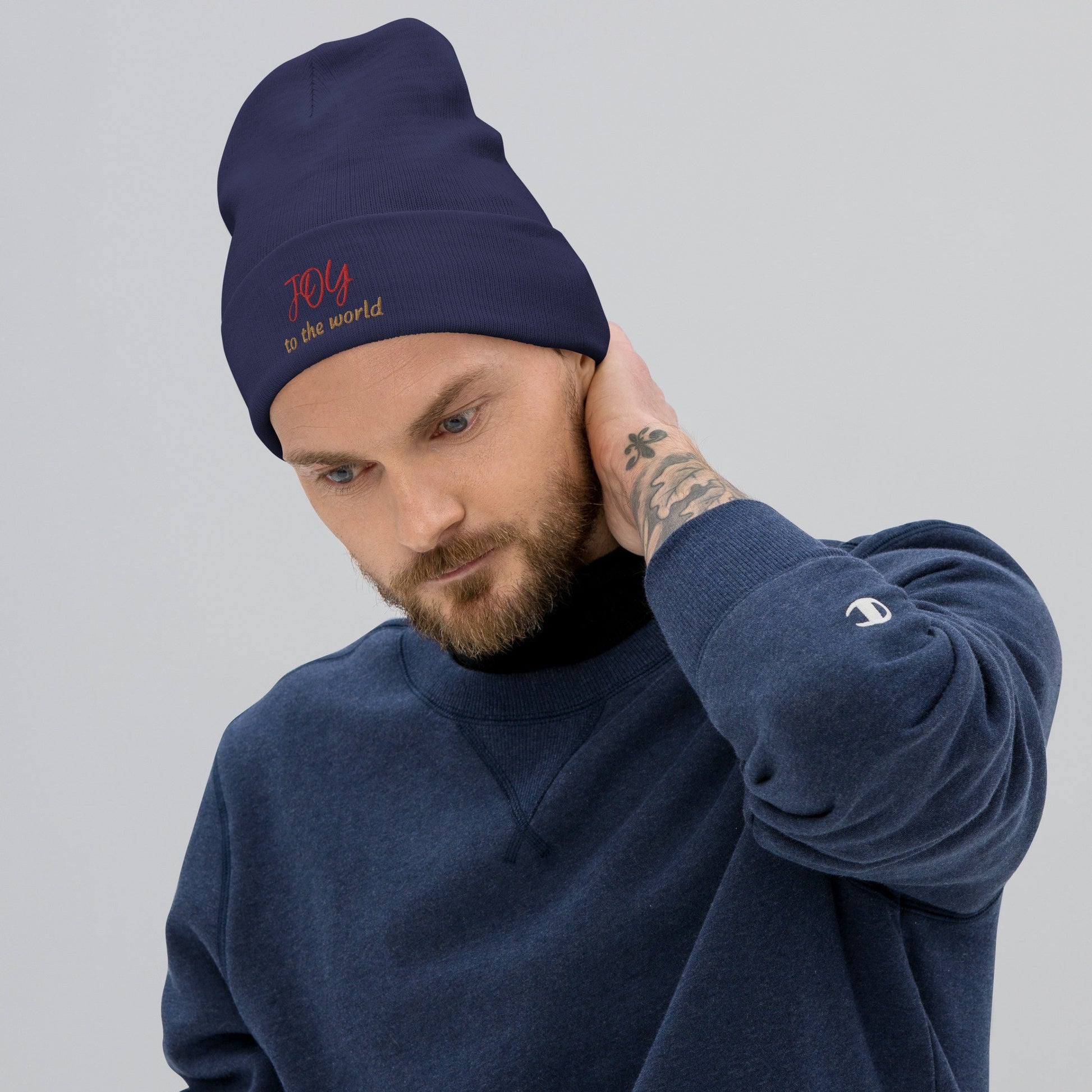 Embroidered Christmas Beanie JOY