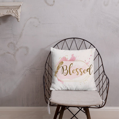  Blessed powerful word Premium Throw Pillow