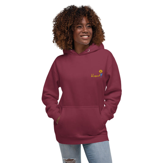 Embroidery Floral Blessed Hoodie