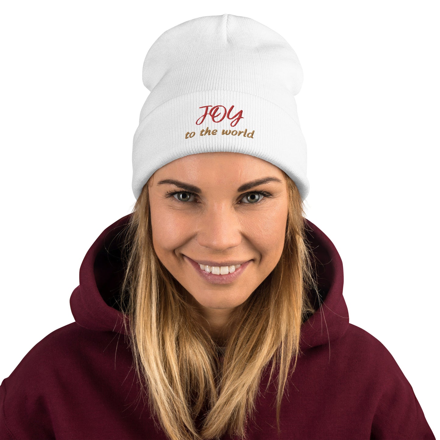 Embroidered Christmas Beanie JOY