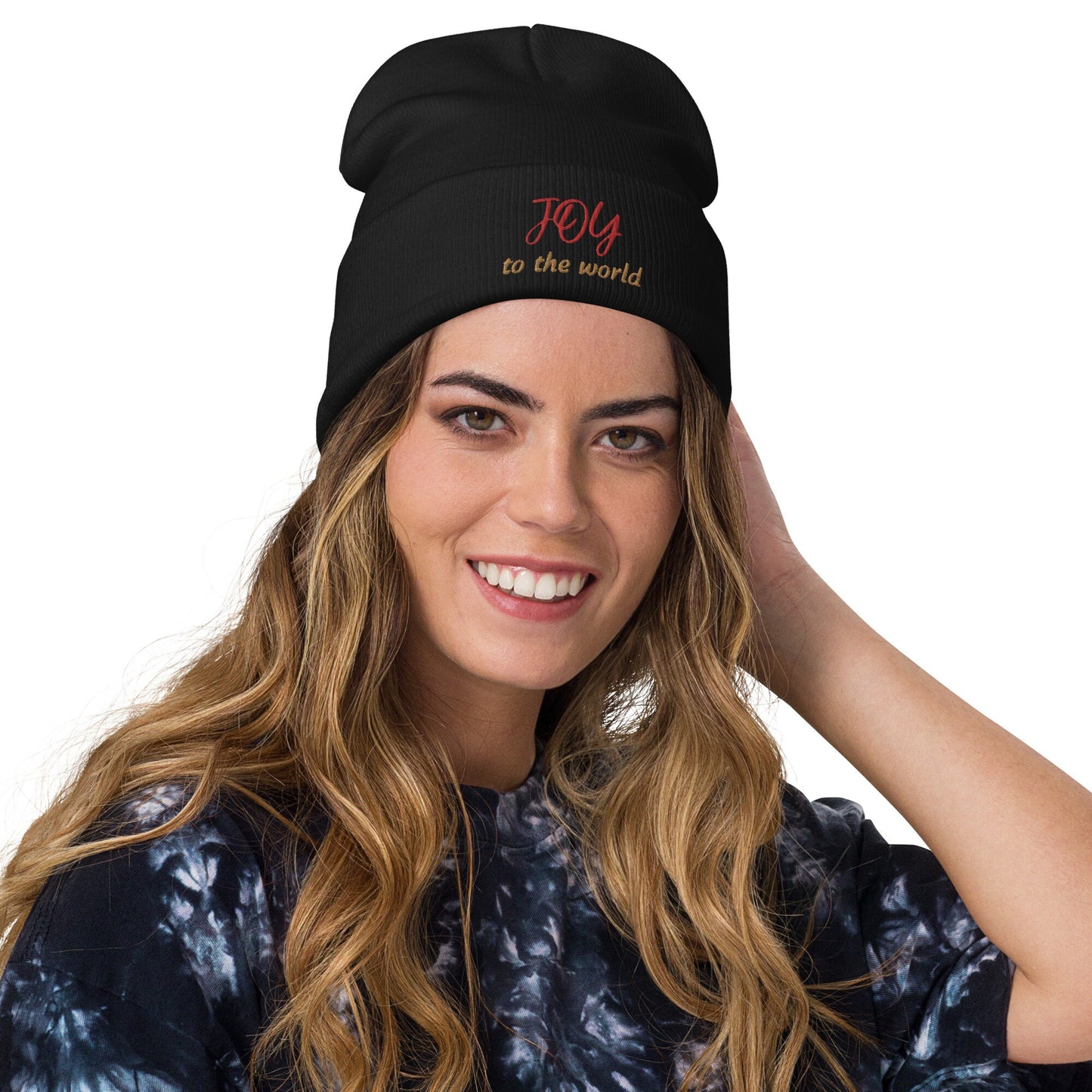 Embroidered Christmas Beanie JOY